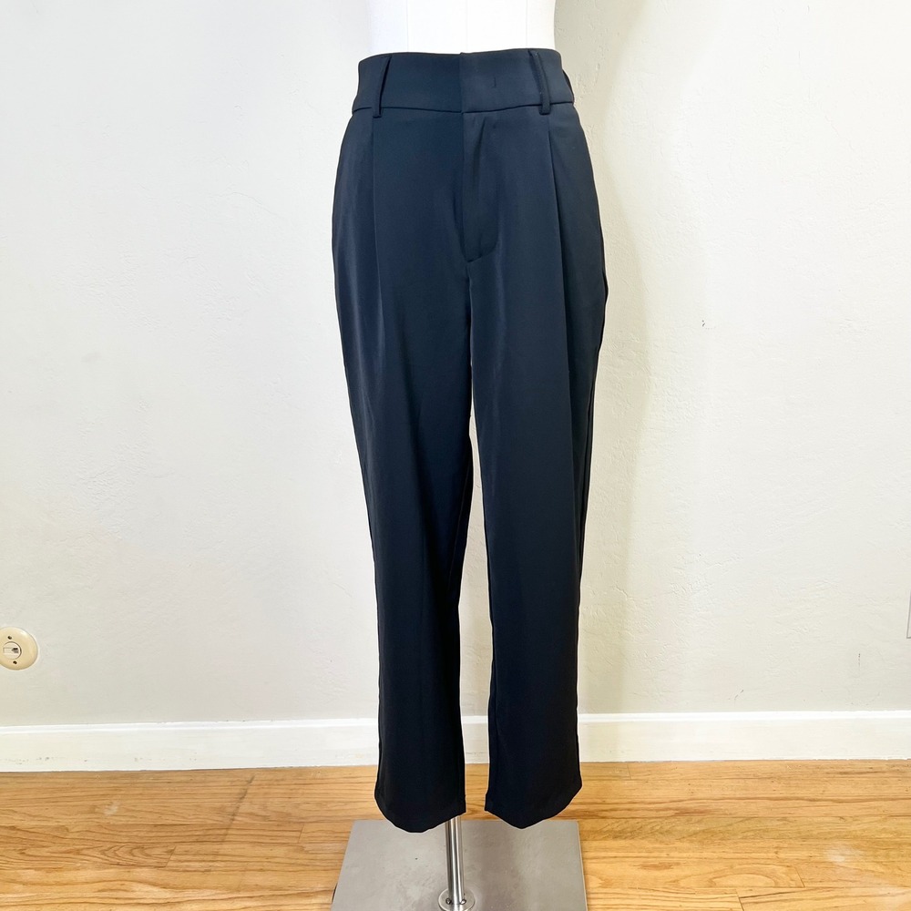 Halara Trousers Pants High Waisted Pleated Size XS Petite Black‎ Elastic Back